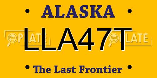 LLA47T Alaska License Plate