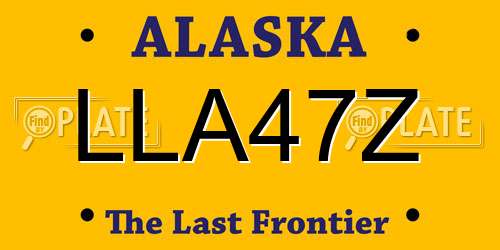 LLA47Z Alaska License Plate