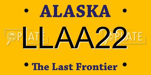 LLAA22 Alaska License Plate