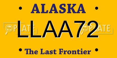 LLAA72 Alaska License Plate