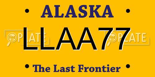 LLAA77 Alaska License Plate