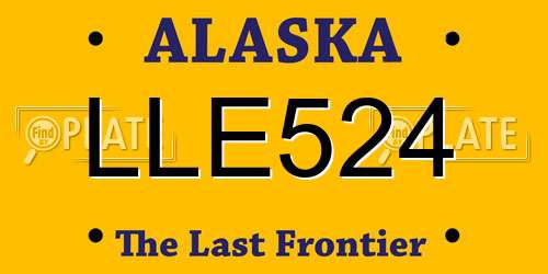LLE524 Alaska License Plate