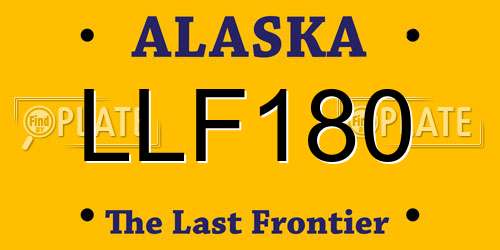 LLF180 Alaska License Plate