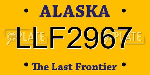 LLF2967 Alaska License Plate