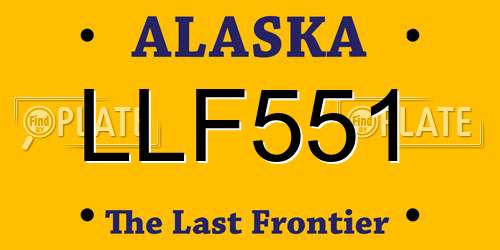 LLF551 Alaska License Plate