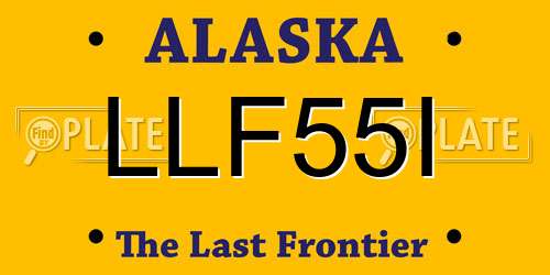 LLF55I Alaska License Plate
