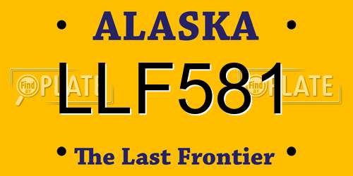 LLF581 Alaska License Plate