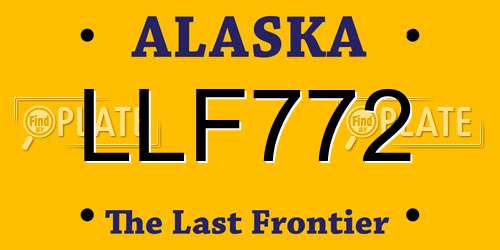 LLF772 Alaska License Plate