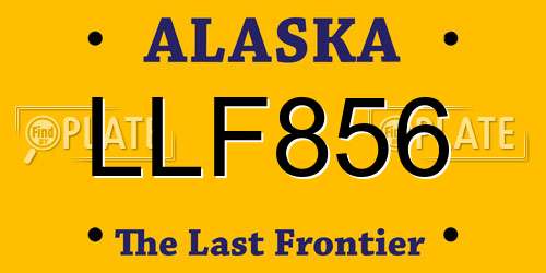 LLF856 Alaska License Plate