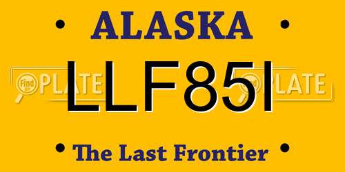 LLF85I Alaska License Plate