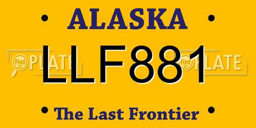 LLF881 Alaska License Plate