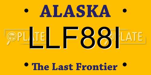 LLF88I Alaska License Plate
