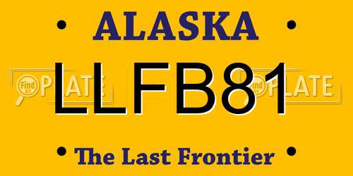 LLFB81 Alaska License Plate