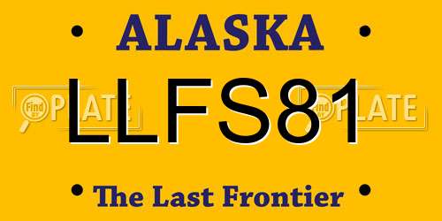 LLFS81 Alaska License Plate