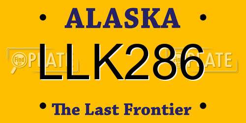 LLK286 Alaska License Plate