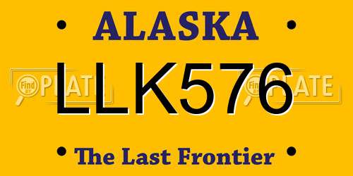 LLK576 Alaska License Plate