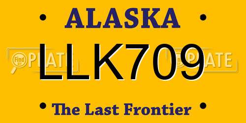 LLK709 Alaska License Plate