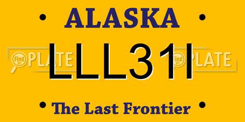 LLL31I Alaska License Plate