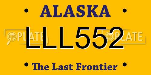 LLL552 Alaska License Plate