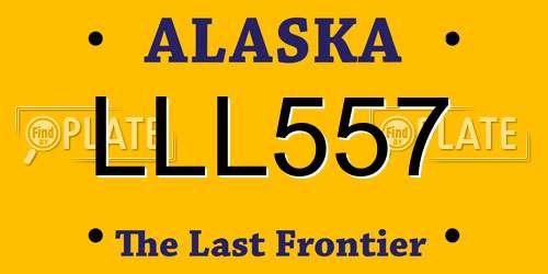 LLL557 Alaska License Plate
