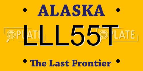 LLL55T Alaska License Plate