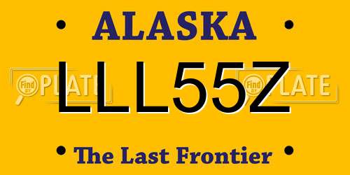 LLL55Z Alaska License Plate