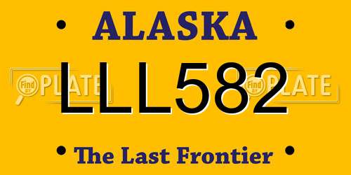 LLL582 Alaska License Plate
