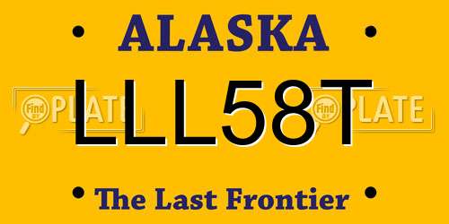 LLL58T Alaska License Plate