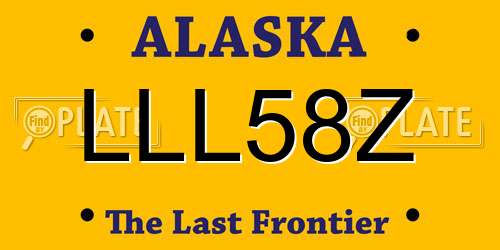LLL58Z Alaska License Plate
