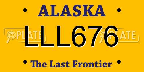 LLL676 Alaska License Plate