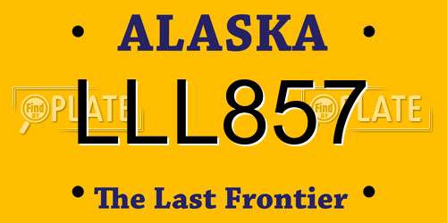 LLL857 Alaska License Plate
