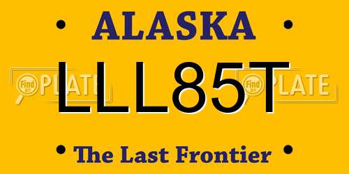 LLL85T Alaska License Plate