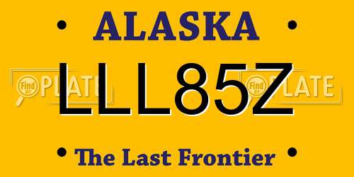 LLL85Z Alaska License Plate