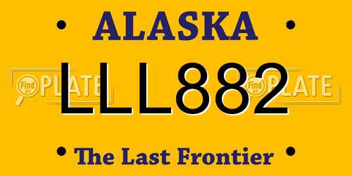 LLL882 Alaska License Plate
