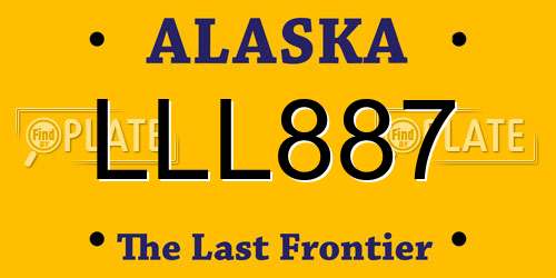 LLL887 Alaska License Plate