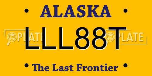 LLL88T Alaska License Plate