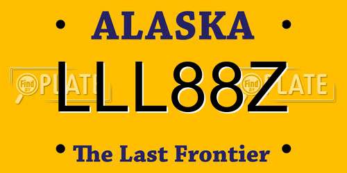 LLL88Z Alaska License Plate