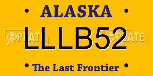 LLLB52 Alaska License Plate