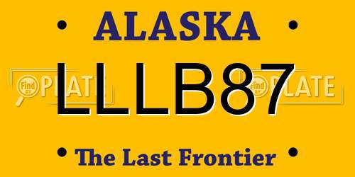 LLLB87 Alaska License Plate