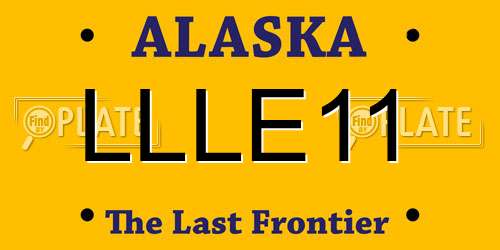 LLLE11 Alaska License Plate