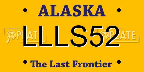 LLLS52 Alaska License Plate