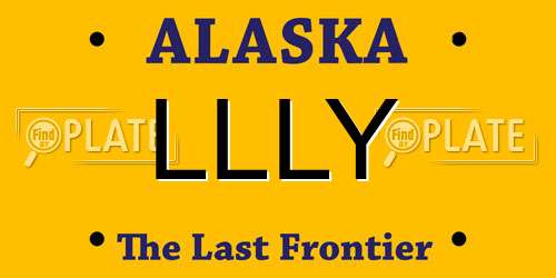 LLLY Alaska License Plate
