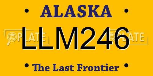 LLM246 Alaska License Plate