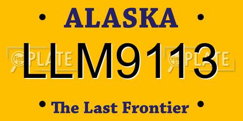LLM9113 Alaska License Plate