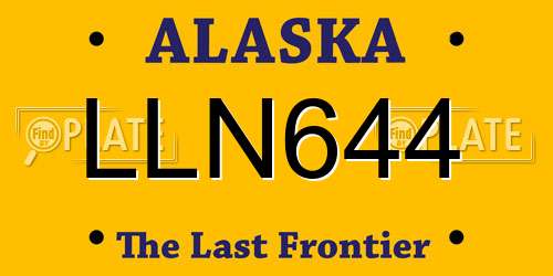 LLN644 Alaska License Plate