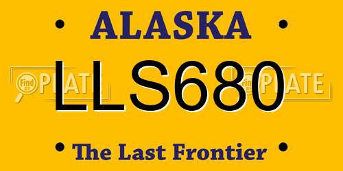 LLS680 Alaska License Plate