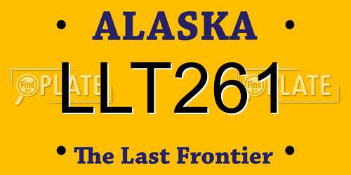 LLT261 Alaska License Plate