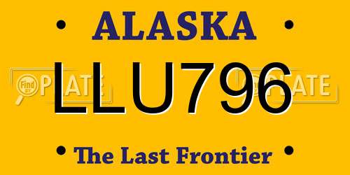 LLU796 Alaska License Plate