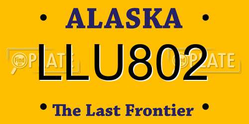 LLU802 Alaska License Plate