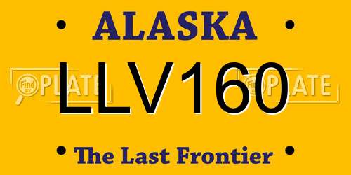 LLV160 Alaska License Plate